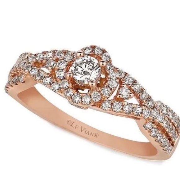 LeVian Diamond Ring (5/8 ct. t.w.) in 14k sparkling Rose Gold, Size 7 - Picture 2 of 8
